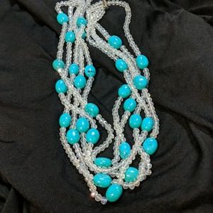 Beautiful turquoise and crystal Necklacel